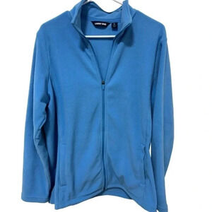 Lands End zipper‎ blue fleece jacket size XL